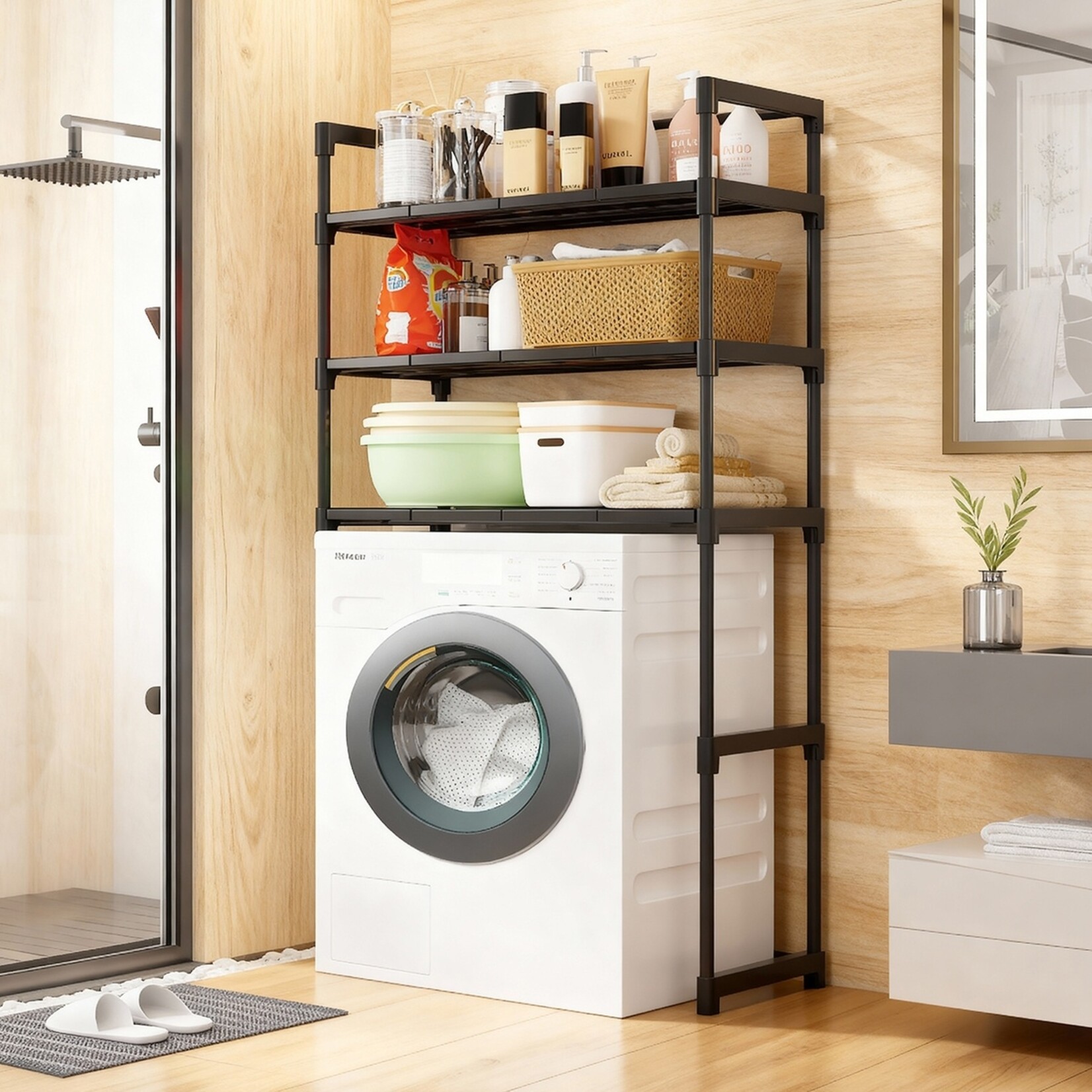 Nexxt Nexxt Wasmachinerek met Opbergruimte en Haken