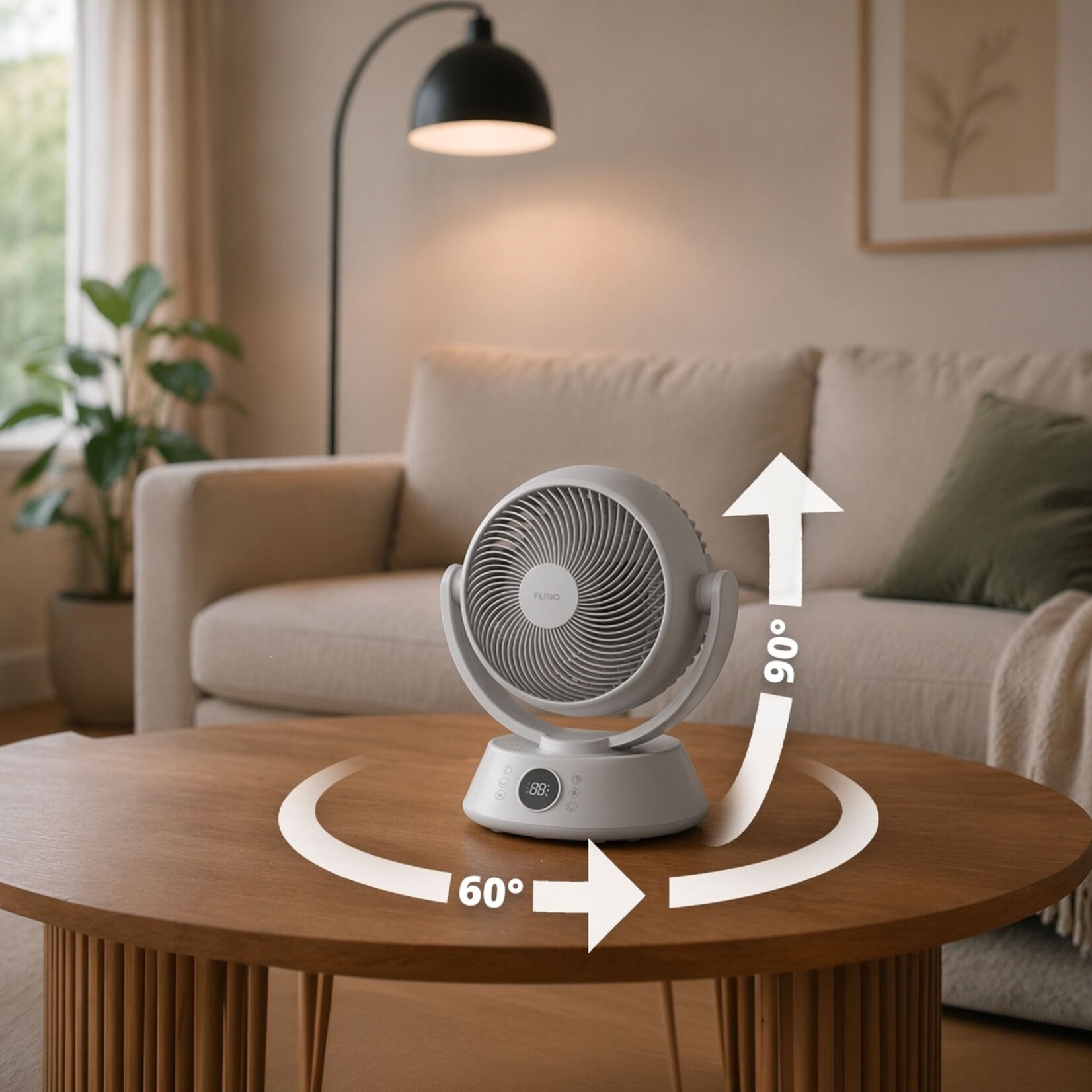 FlinQ FlinQ AirGlobe Tafelventilator met Oscillatie en Timer
