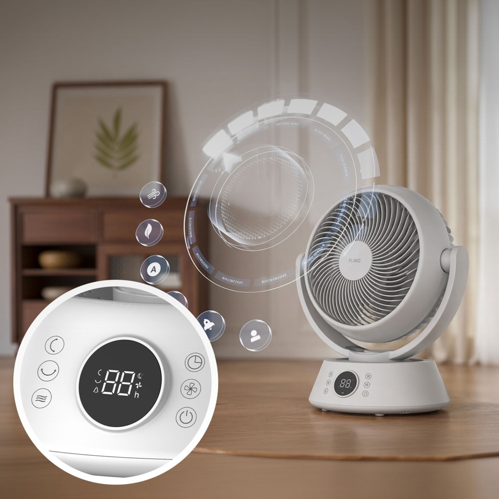 FlinQ FlinQ AirGlobe Tafelventilator met Oscillatie en Timer