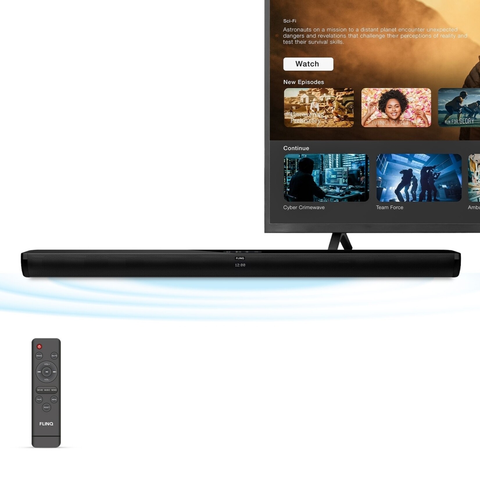 FlinQ FlinQ Alles-in-één Soundbar met Subwoofers – 3D-Surround en Basversterkers