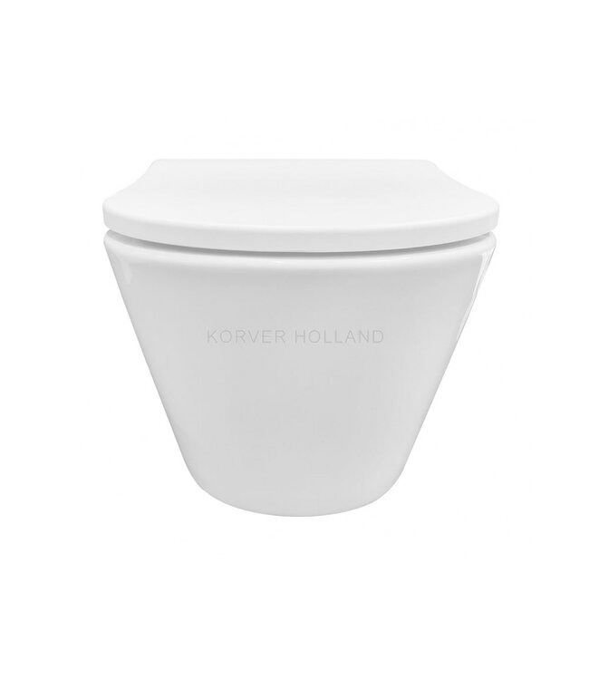 Wandcloset met zitting Glans wit (Softclose + Quick release)