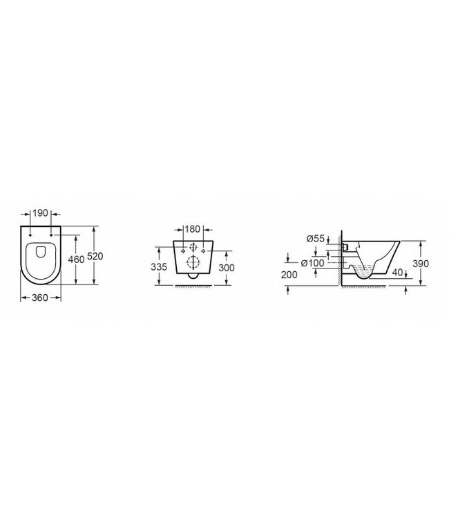 Wandcloset met zitting Glans wit (Softclose + Quick release)