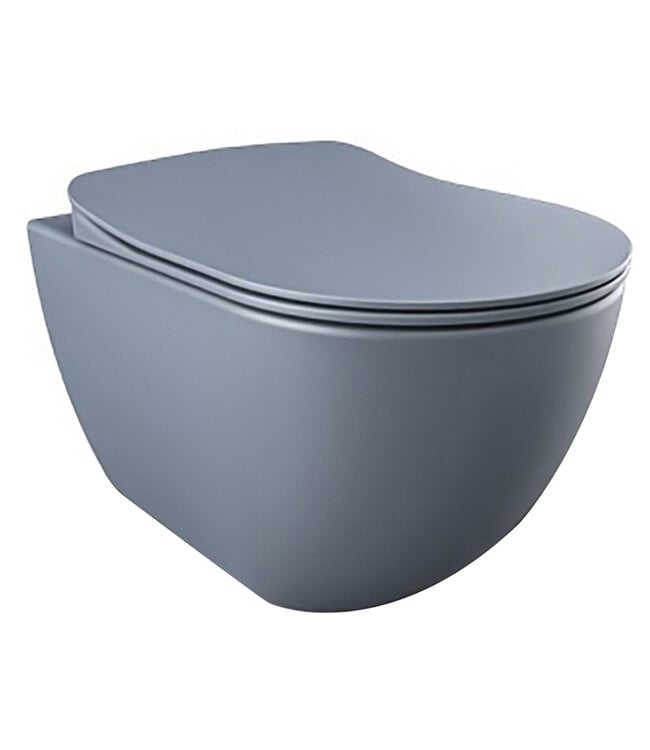 ophang Wc randloos met Bidet - Mat Basalt