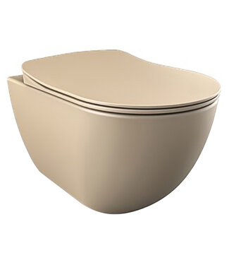 Creavit ophang Wc randloos met Bidet - Mat Cappuccino
