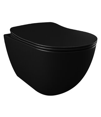 Creavit ophang wc randloos met Bidet Mat Zwart