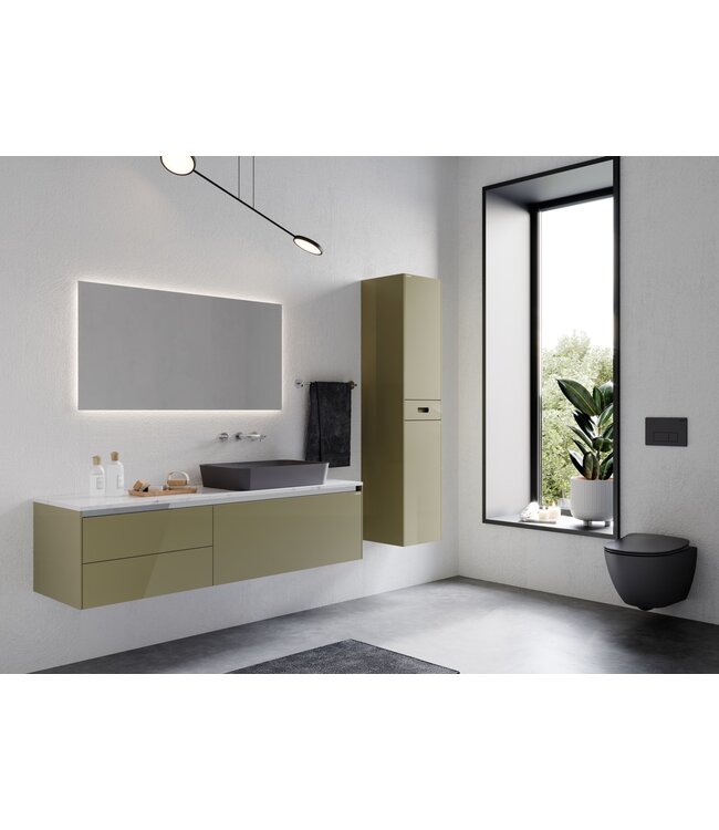 ophang Wc randloos met Bidet + warm/koud water - Mat Zwart