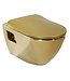 Design ophang wc Goud met Bidet - Wit van binnen