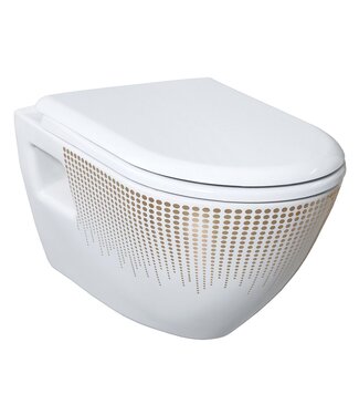 Creavit Design ophang Wc - Wit Goud