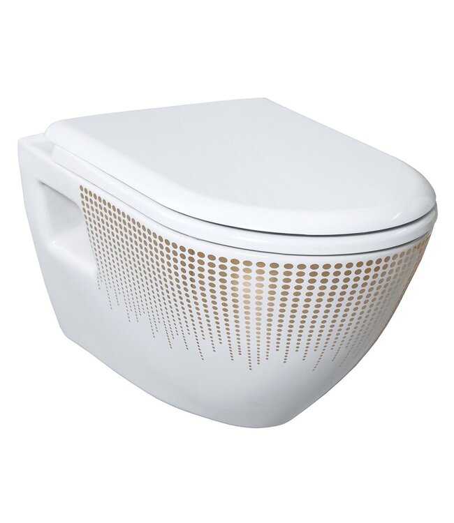 Design ophang Wc - Wit Goud
