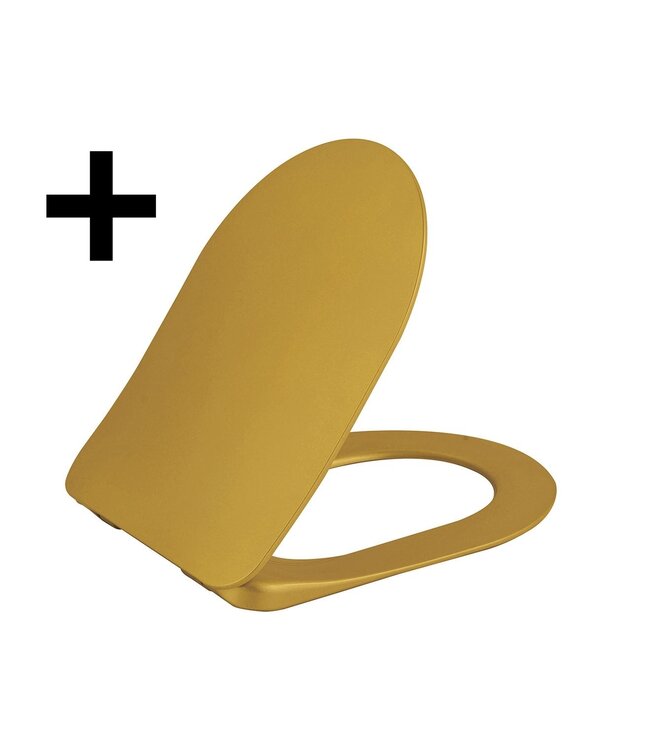 Design ophang wc Goud met Bidet - Wit van binnen