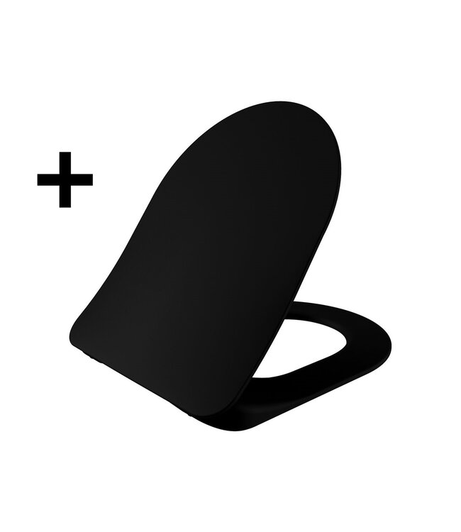 ophang Wc randloos met Bidet + warm/koud water - Mat Zwart