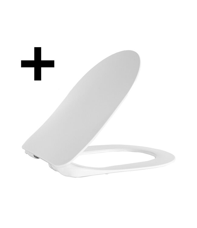 ophang wc randloos met Bidet + warm/koud water - Wit