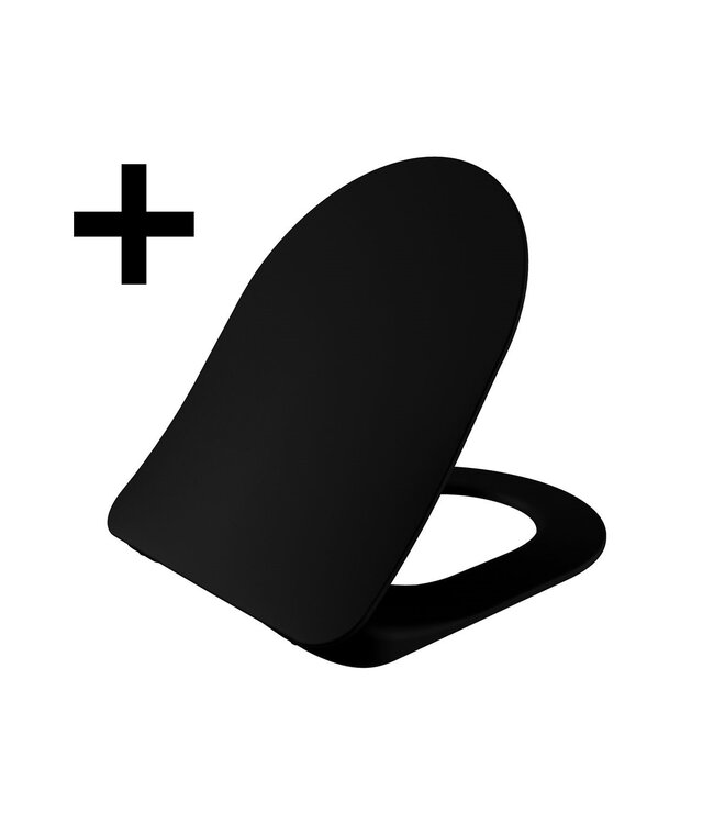 ophang wc randloos met Bidet Mat Zwart