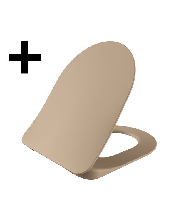 ophang Wc randloos met Bidet - Mat Cappuccino