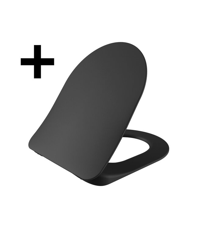 ophang Wc randloos met Bidet - Mat Antraciet