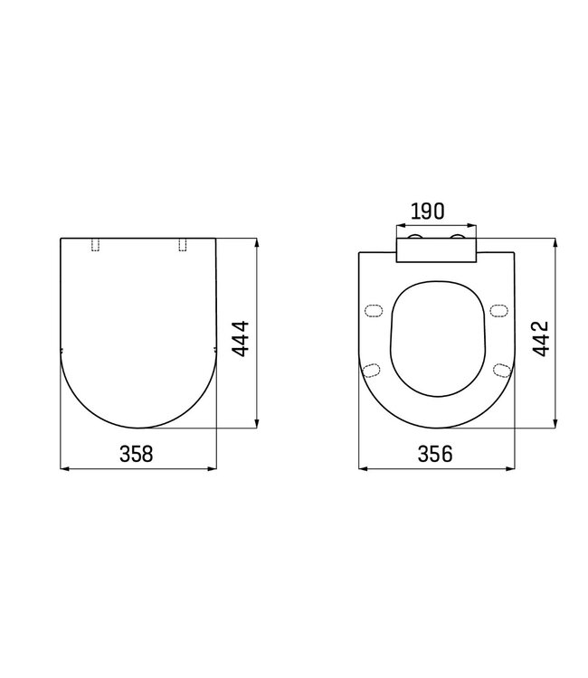 Wc bril - Soft close Mat zwart