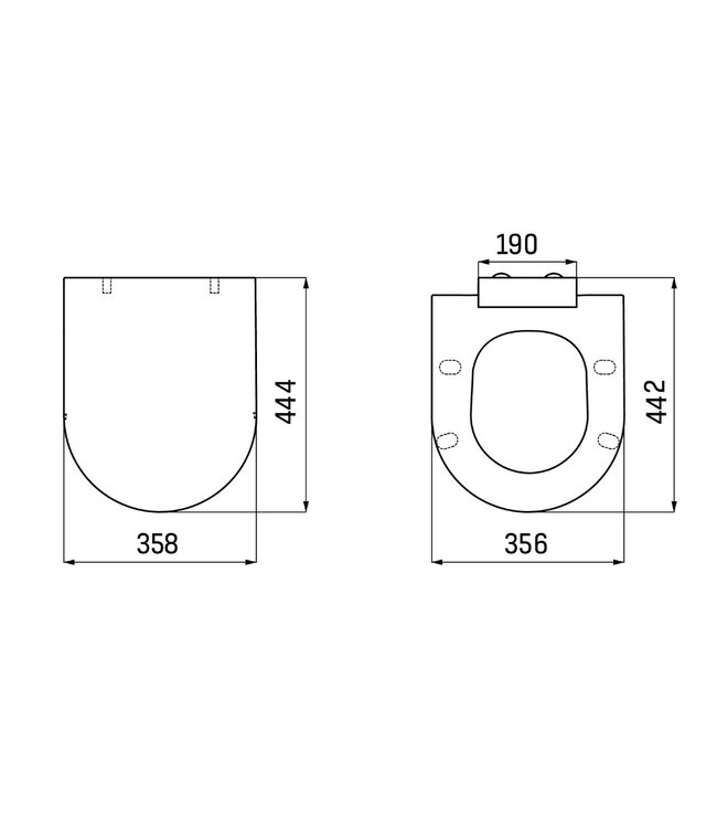 Wc bril Duroplast - INOX scharnieren - Softclose Mat Wit