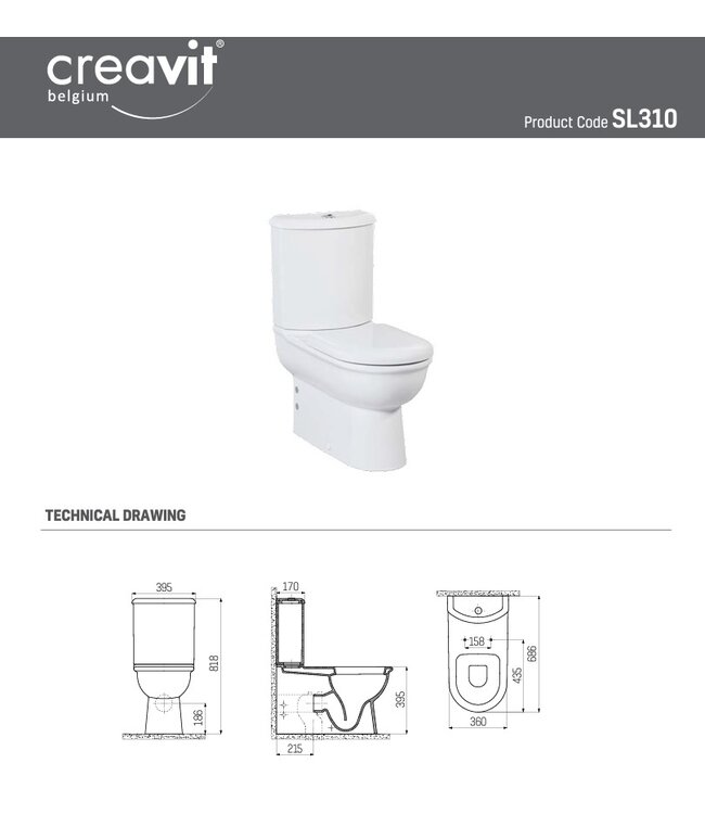 Selin onderpot Wit (muur/onder uitgang)