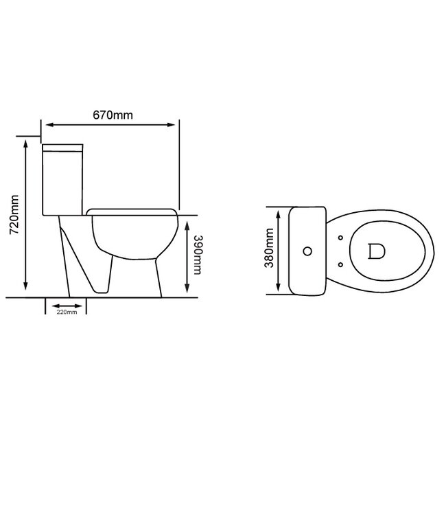 Pro 4 in 1 toilet pack wit - S Trap (220mm)