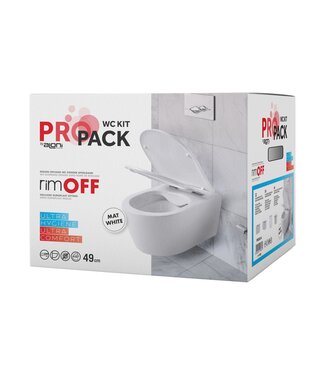 Aloni Pro pack wc kit - randloos Wc + Softclose zitting  Mat Wit