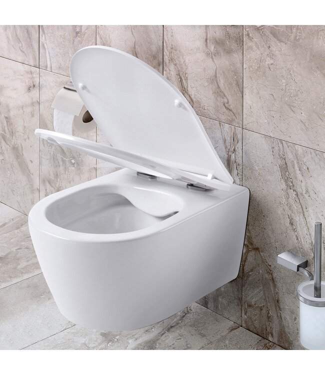 Pro pack wc kit - randloos Wc + Softclose zitting  Mat Wit