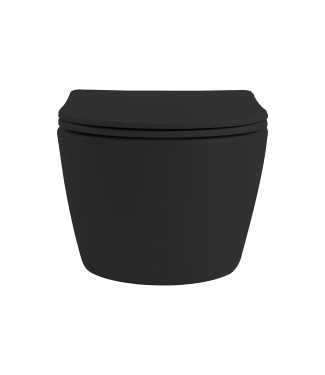 Pro pack wc kit - randloos Wc + Softclose zitting  Mat Zwart