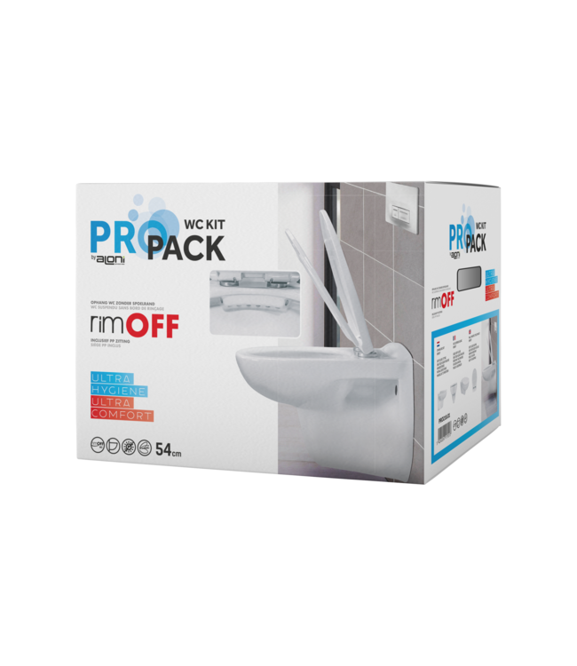 Pro pack wc kit - randloos Wc + Softclose zitting Wit