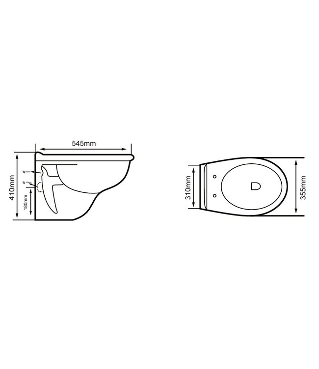 Pro pack wc kit - randloos Wc + Softclose zitting Wit