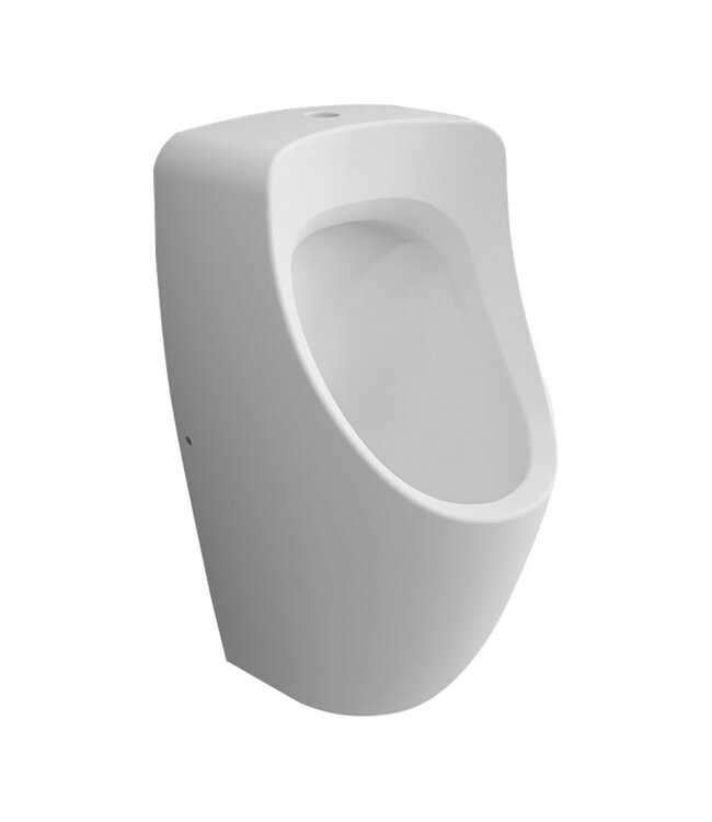 Curve urinoir met boven aansluiting - Mat Zwart