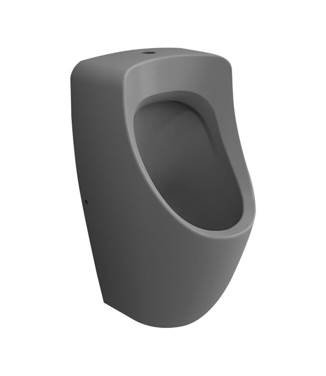 Curve urinoir met boven aansluiting - Mat Grijs