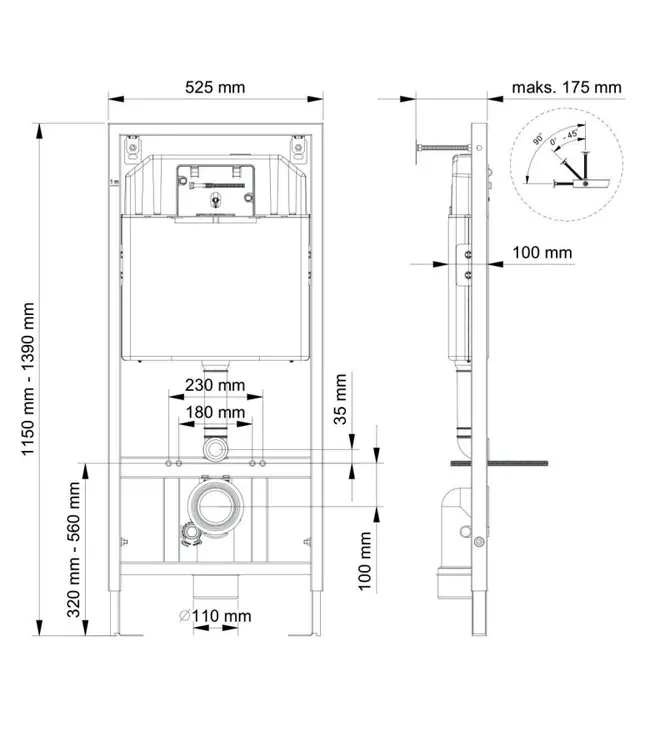 Novum 525 Wc-inbouwreservoir 3-6 liter