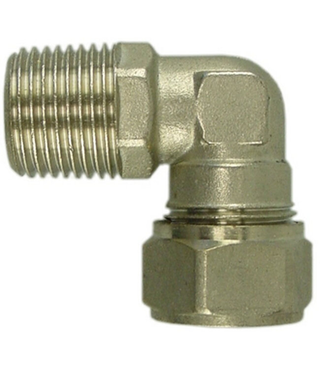 radiatorkoppeling 1/2x15 knel haaks vernikkeld