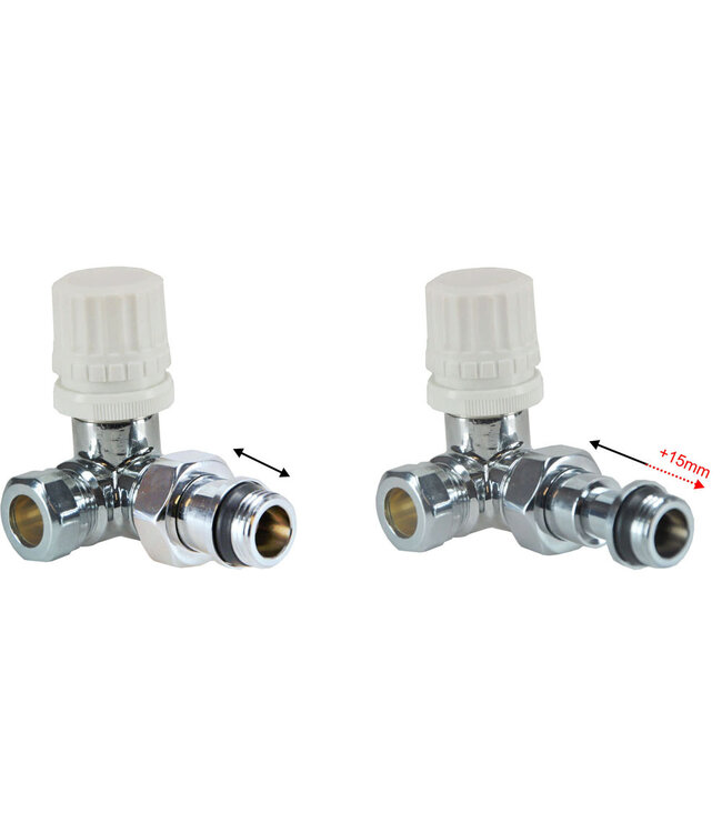 luxe therm. ventiel 1/2''x15 (M22) knel haaks rechts chroom