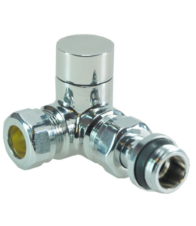 luxe regelvent. 1/2''x15 (M22) knel haaks verkeerd chroom