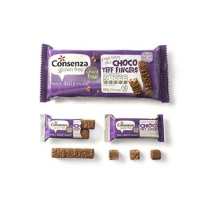 Consenza Choco-Teff-Finger 5 Stück - Glutenfrei
