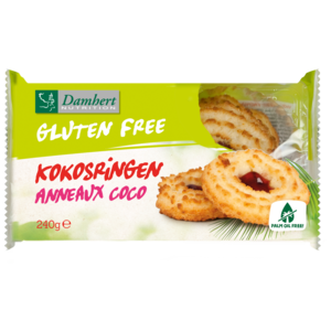 Damhert Kokosringe mit Fruchtfüllung 6 Stück - Glutenfrei Damhert Kokosringe mit Fruchtfüllung 6 Stück - Glutenfrei