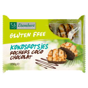 Damhert Schokoladen-Kokosmakronen 6 Stück - Glutenfrei Damhert Schokoladen-Kokosmakronen 6 Stück - Glutenfrei
