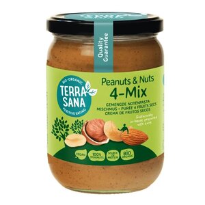TerraSana 4 Mix Gemischte Nussbutter mit Erdnüssen Bio 500g - Glutenfrei