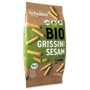 Schnitzer Grissini Sesam (Mini-Suppenstangen) Bio - Glutenfrei Schnitzer Grissini Sesam (Mini-Suppenstangen) Bio - Glutenfrei