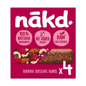 Nakd Berry Delight Himbeer-Riegel 4er-Pack - Glutenfrei Nakd Berry Delight Himbeer-Riegel 4er-Pack - Glutenfrei