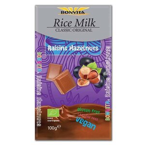 Bonvita Reismilch Schokolade Rosine und Haselnuss Bio - Glutenfrei Bonvita Reismilch Schokolade Rosine und Haselnuss Bio - Glutenfrei