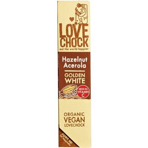Lovechock Roh Schokolade Haselnuss & Acerola Bio - Glutenfrei Lovechock Roh Schokolade Haselnuss & Acerola Bio - Glutenfrei