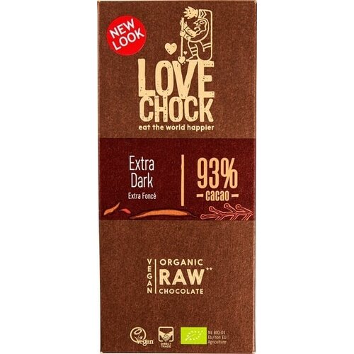 Lovechock Rohe Schokolade Zartbitter 93% Bio - Glutenfrei Lovechock Rohe Schokolade Zartbitter 93% Bio - Glutenfrei