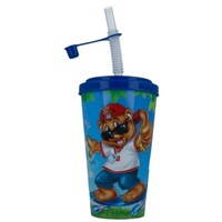 Blauer Becher mit Strohhalm 400 ml - Glutenfrei