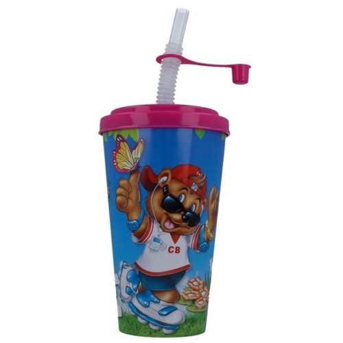 Cool Bear Rosa Becher mit Strohhalm 400 ml - Glutenfrei Cool Bear Rosa Becher mit Strohhalm 400 ml - Glutenfrei