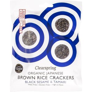 Braunreis-Cracker mit schwarzem Sesam und Tamari Bio - Glutenfrei