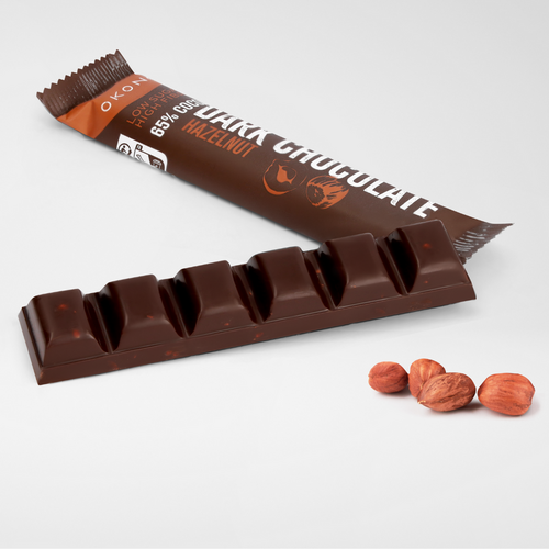 Okono Dunkle Schokoladentafel Haselnuss 35 g – Glutenfrei
