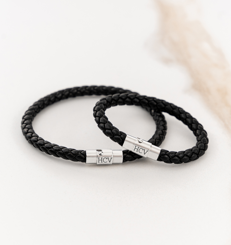 Armband Heren Leer met Initialen