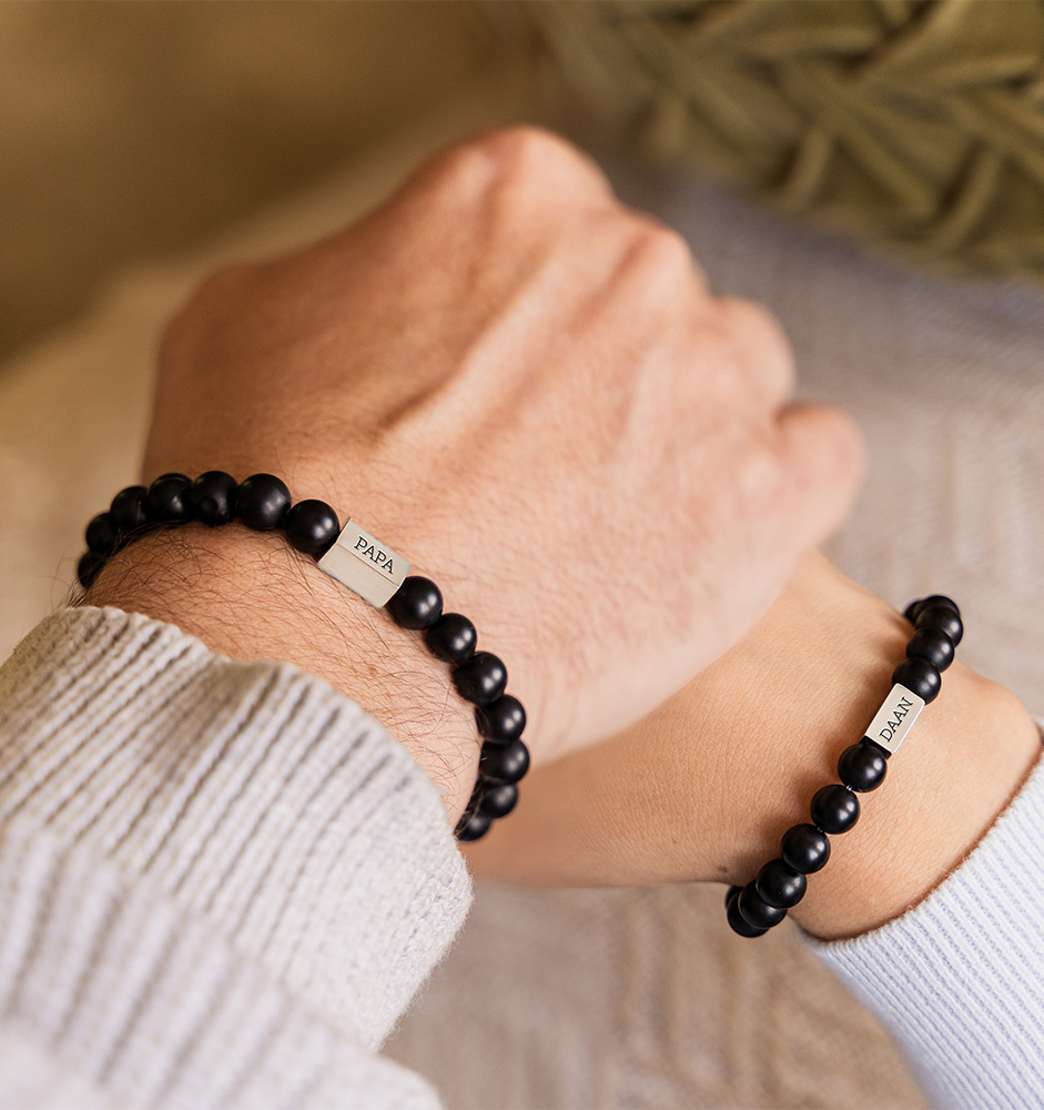 Kralenarmband Heren | Zwart