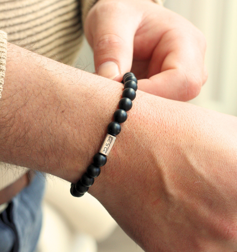 Kralenarmband Heren | Zwart